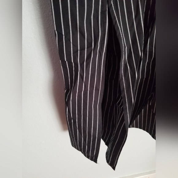 Women's Versatile Long Sleeve Midi Shirtdress - A New Day Black/White Striped XL - Picture 4 of 7